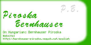 piroska bernhauser business card